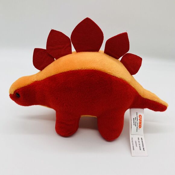 GUND Dino Stegosaurus Dinosaur 9” Plush Stuffed Animal Red Orange - Picture 2 of 6